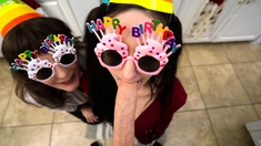 Mature mom and sis gave BJ for birthday