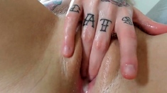 SLUT FISTS HER PUSSY, SMELLS HER JUICES, AND TASTES THEM