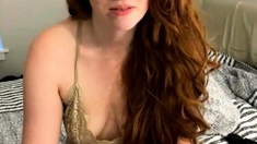 Pretty redhead webcam masturbation show