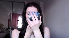 Cute amateur webcam teen girl toying pussy on webcam