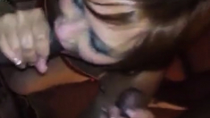slutty hot-girl sucking off her friends at the after party