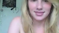 Blonde on webcam
