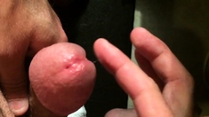 Close up jerk off with spurting cumshot