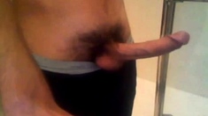 Arab In Bathroom And Shows His Long Cock