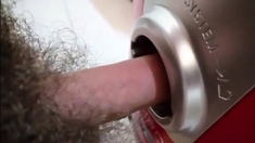 The vacuum cleaner hole and cumshot inside